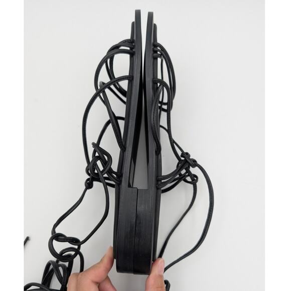 Seychelles Lilac Two Ankle Wrap Flat Sandal Women's Black Size US11 EU42 - Picture 6 of 11